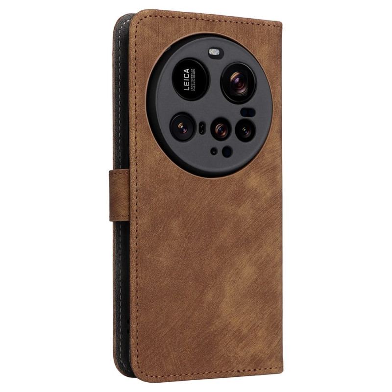 Läderfodral Xiaomi 15 Ultra Telefonfodral Rfid-blockering Med Mockaeffekt