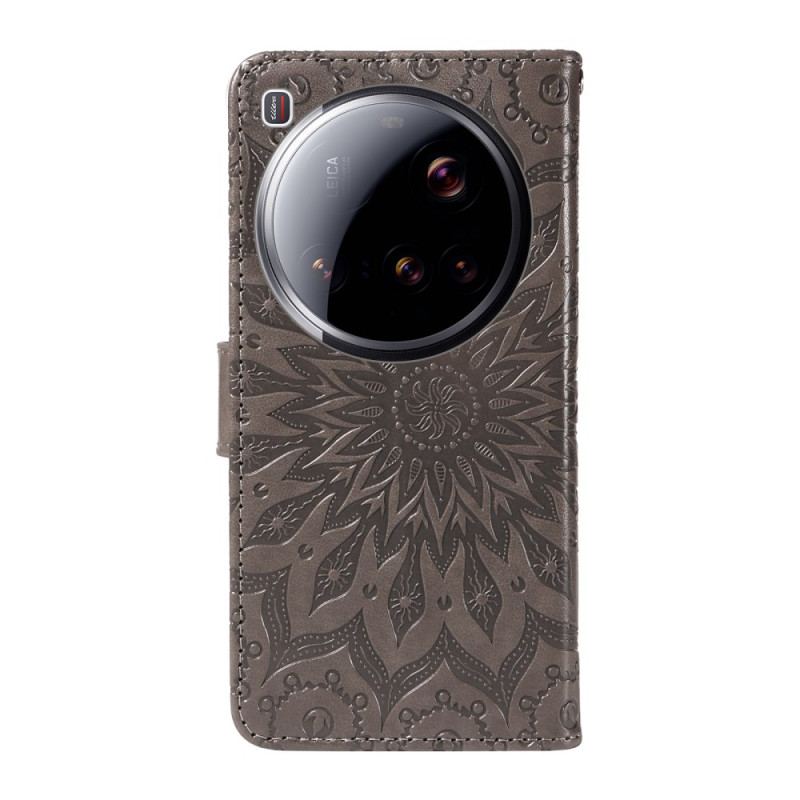 Läderfodral Xiaomi 15 Ultra Telefonfodral Solrosmönster