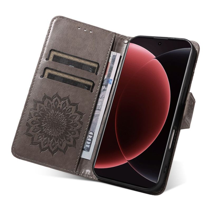 Läderfodral Xiaomi 15 Ultra Telefonfodral Solrosmönster