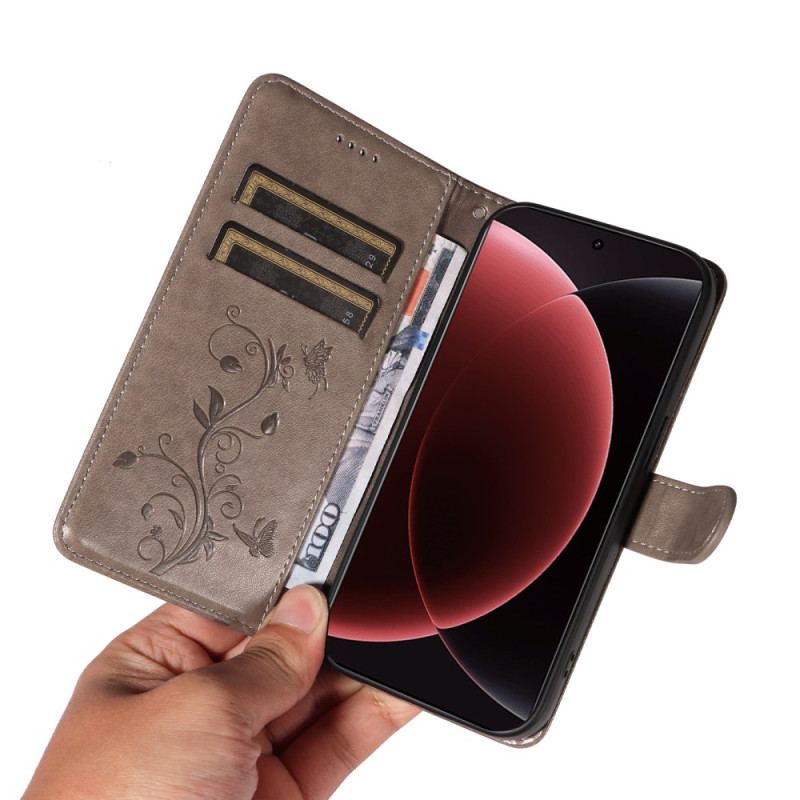 Läderskal Fodral Xiaomi 15 Ultra Blommönster