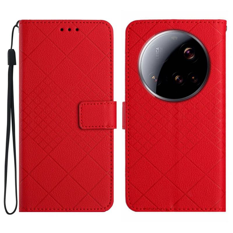 Läderskal Fodral Xiaomi 15 Ultra Diamantmönster