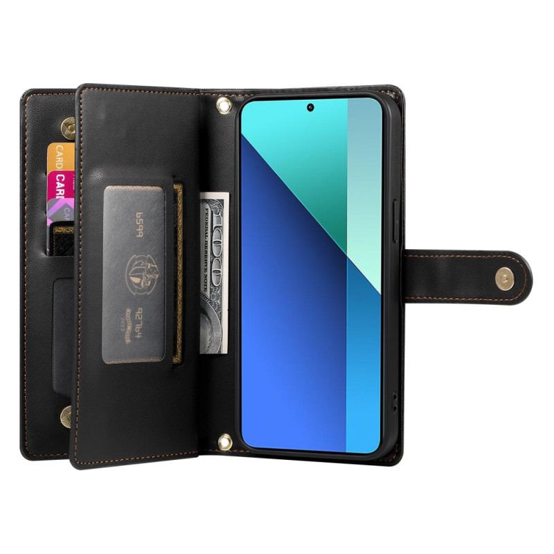 Läderskal Fodral Xiaomi 15 Ultra Plånbok Med Rem Och Axelrem