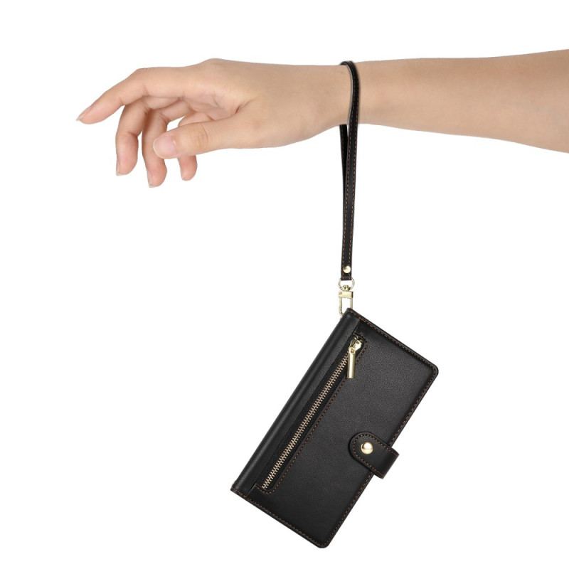 Läderskal Fodral Xiaomi 15 Ultra Plånbok Med Rem Och Axelrem