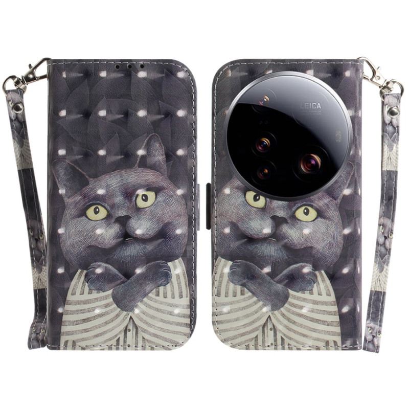 Skyddsfodral Xiaomi 15 Ultra Grå Katt Med Snodd