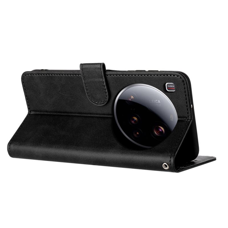 Skyddsfodral Xiaomi 15 Ultra Läderremseffekt