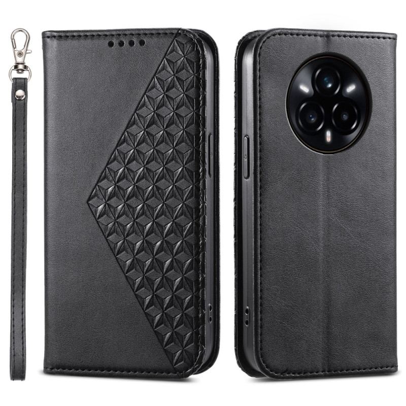 Folio-fodral För Realme 14 Pro Plus 5g Texturerad Med Rem