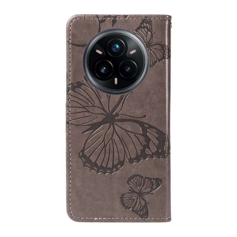 Läderskal Fodral Realme 14 Pro Plus 5g Jättefjärilar