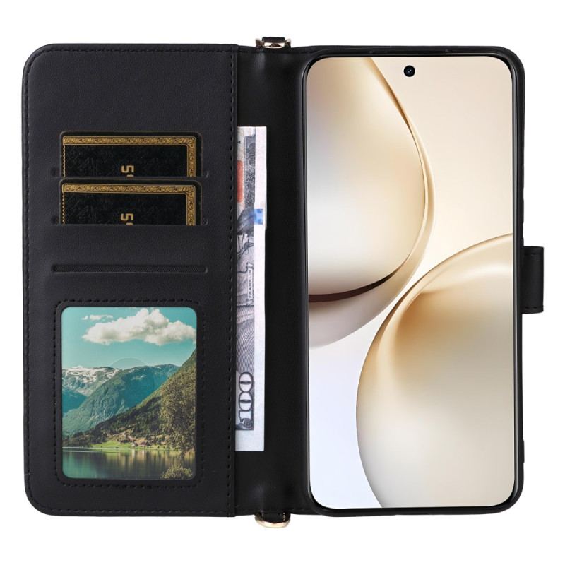 Läderskal Fodral Realme 14 Pro Plus 5g Premium Med Axelrem Och Axelrem