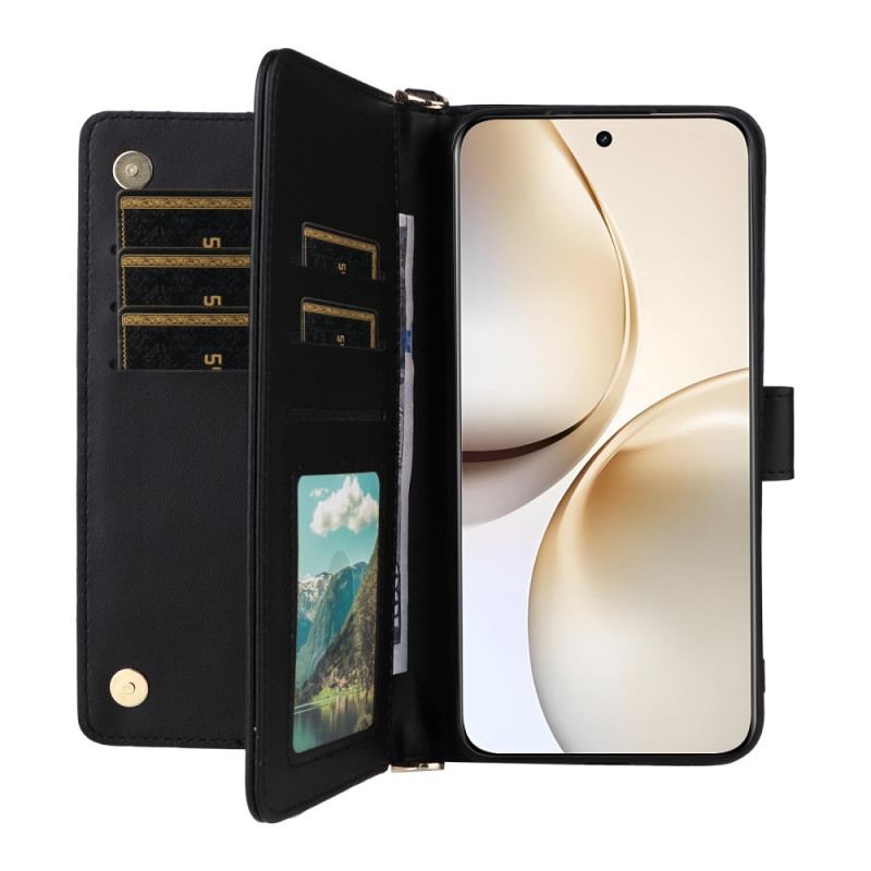 Läderskal Fodral Realme 14 Pro Plus 5g Premium Med Axelrem Och Axelrem