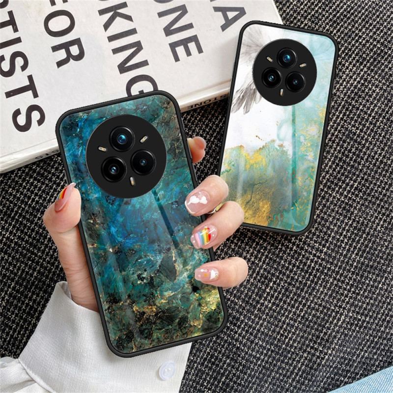 Skal För Realme 14 Pro Plus 5g Härdat Glas Med Marmoreffekt