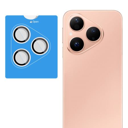 Linsskydd I Härdat Glas För Huawei Pura 80 Självpositionerande Ram (svarta Cirklar)