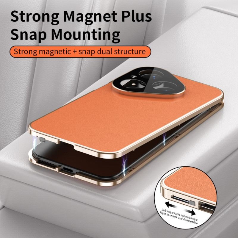 Skal För Huawei Pura 80 Läderdesign Och Skärmskydd I Härdat Glas