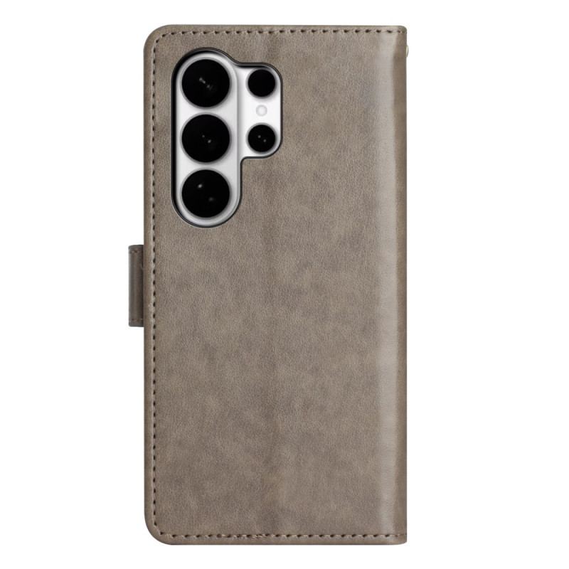 Läderfodral Samsung Galaxy S26 Ultra Telefonfodral Fjäril Och Blommor