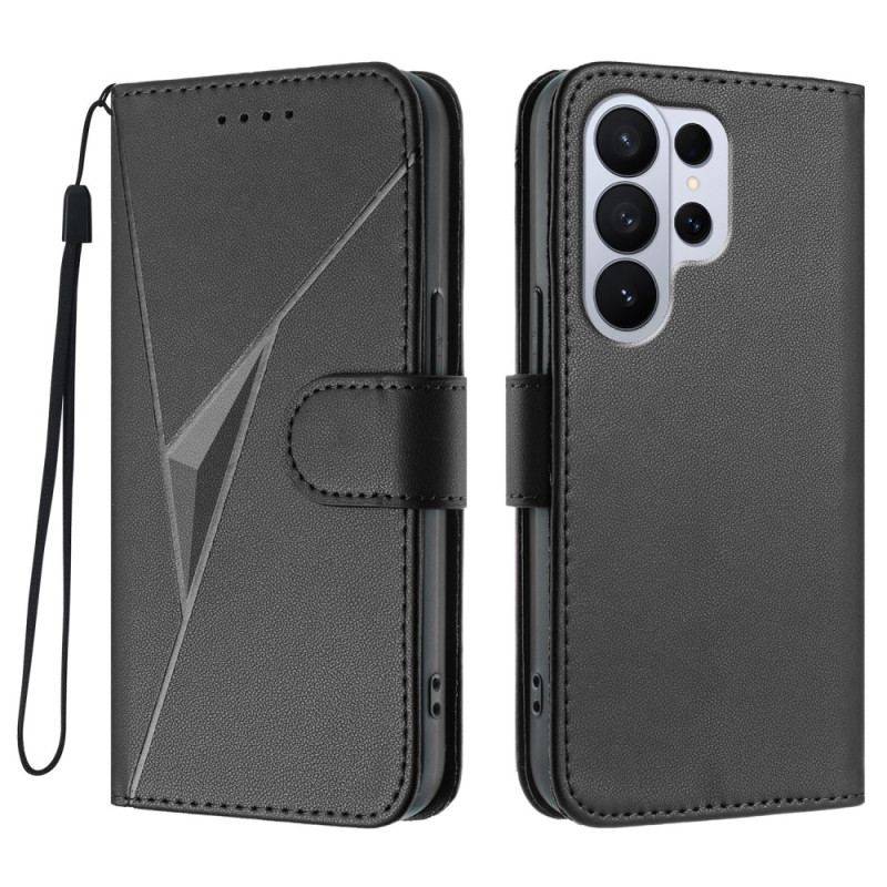 Läderfodral Samsung Galaxy S26 Ultra Telefonfodral Triangelmönster