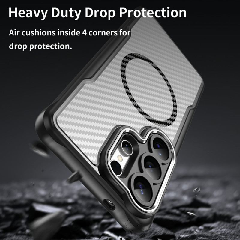 Skal För Samsung Galaxy S26 Ultra Magsafe Hybrid Protection Kolfiberstruktur