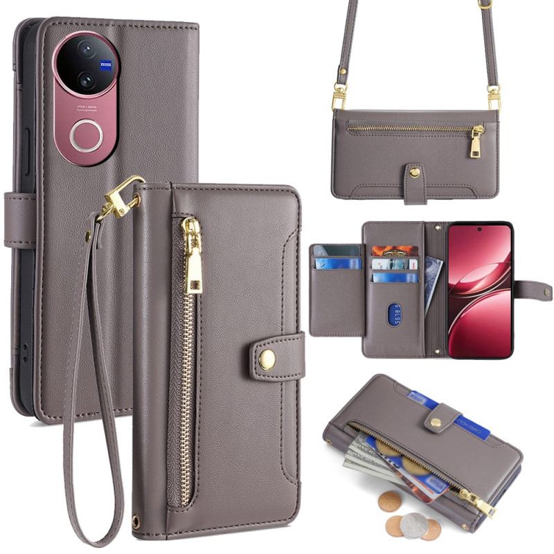 Fodral Vivo V50 5g Plånbok Med Rem Och Axel