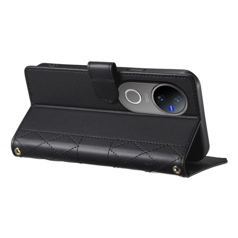 Fodral Vivo V50 5g Quiltad Med Rem Och Axelrem