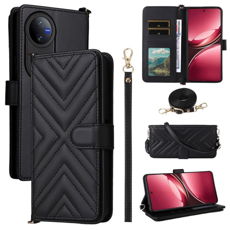 Fodral Vivo V50 5g Quiltad Med Remmar