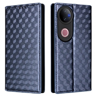 Folio-fodral Vivo V50 5g Med Tryckt Diamantmönster