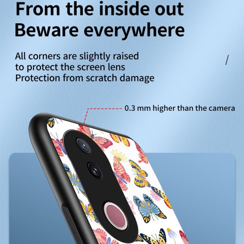 Skal Vivo V50 5g Fjärilsmönster I Härdat Glas