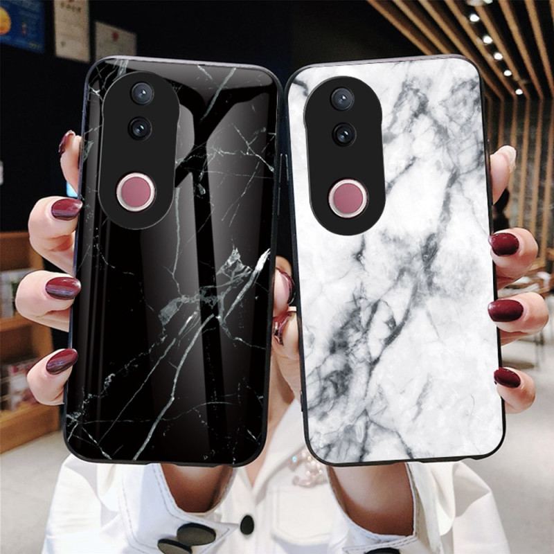 Skal Vivo V50 5g Telefonfodral Marmorerat Härdat Glas
