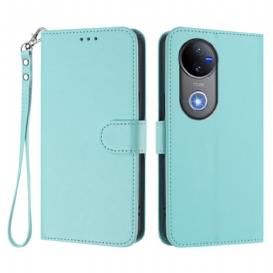 Skyddsfodral Vivo V50 5g Enkelt Konstläder Med Rem