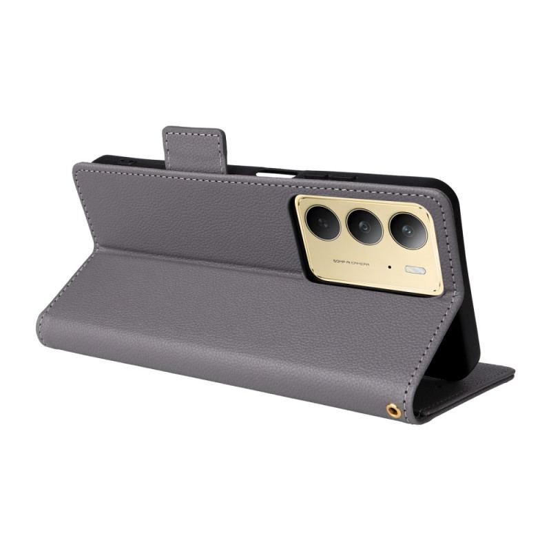 Fodral För Realme C75 Litchi-konstläder Med Rem