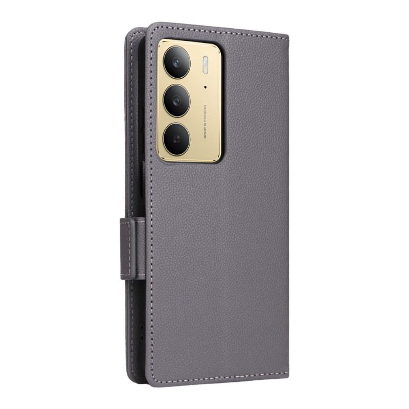 Fodral För Realme C75 Litchi-konstläder Med Rem