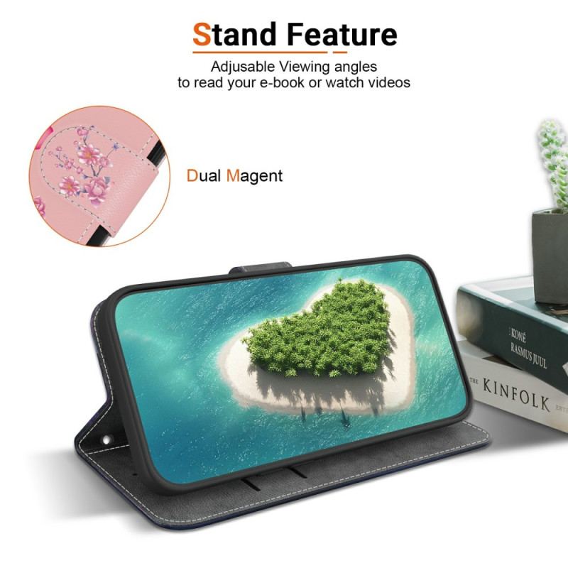 Läderfodral Realme C75 Telefonfodral Sakuramönster