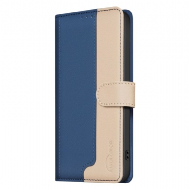 Läderfodral Realme C75 Telefonfodral Tvåfärgad Binfen-färg