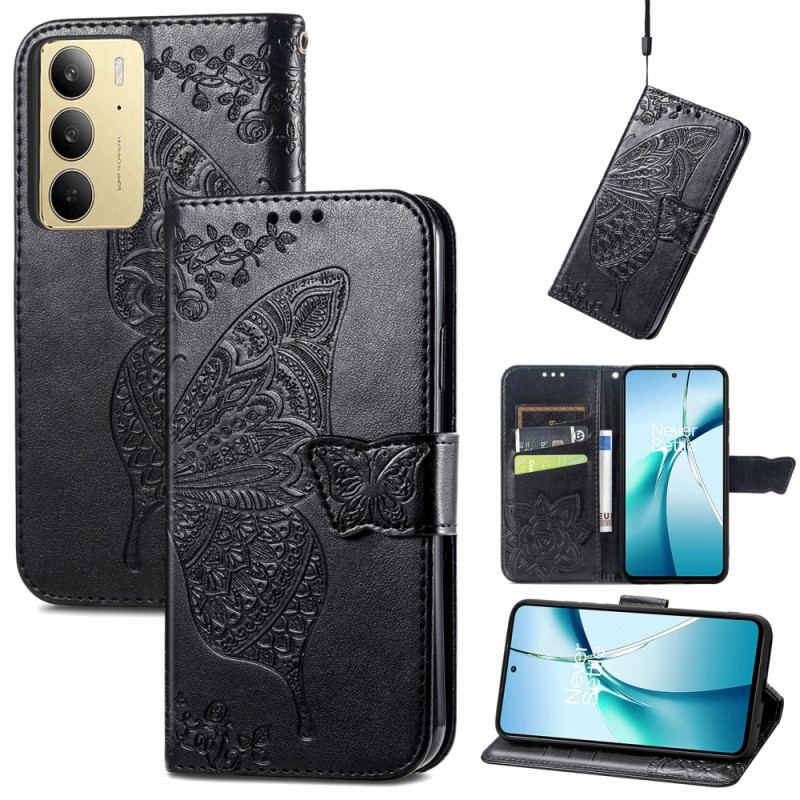 Läderskal Fodral Realme C75 Barockfjäril