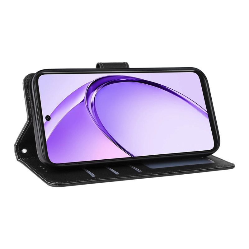 Fodral Oppo Reno 14 5g Enfärgad Lädereffekt Med Rem