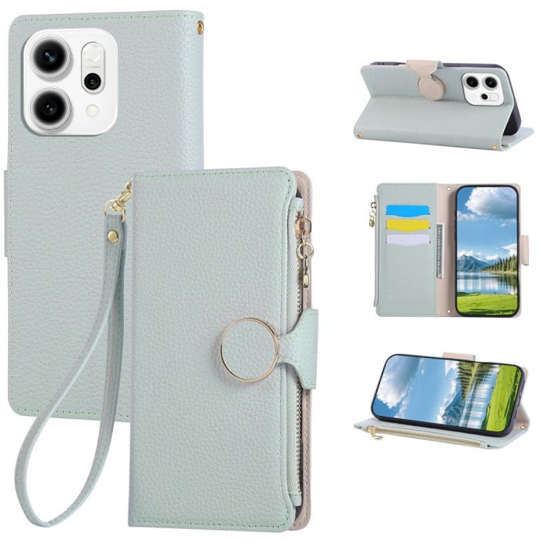 Läderfodral Oppo Reno 14 5g Telefonfodral Plånbok Med Dragkedja