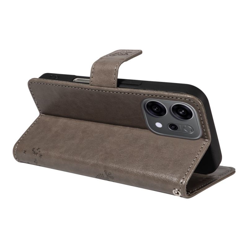 Läderfodral Oppo Reno 14 5g Telefonfodral Träd Och Katt