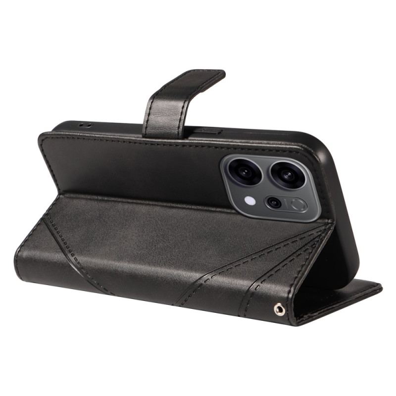 Läderfodral Oppo Reno 14 5g Telefonfodral Tvåfärgade Linjer