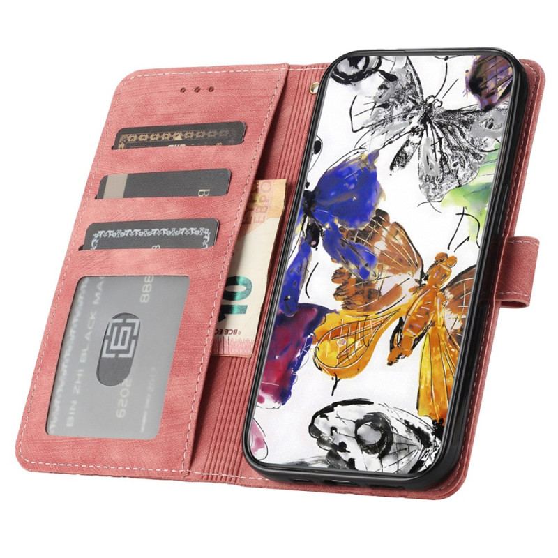 Skyddsfodral Oppo Reno 14 5g Fjärilar Med Mockaeffekt