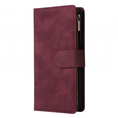 Fodral För Samsung Galaxy S26 Plånbok Med Mockaeffekt Och Dragkedja