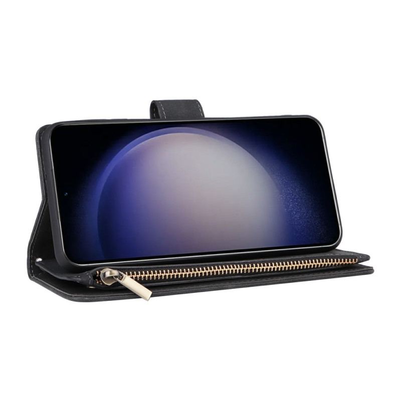 Fodral För Samsung Galaxy S26 Plånbok Med Mockaeffekt Och Dragkedja