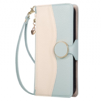 Fodral För Samsung Galaxy S26 Plånbok Med Tvåfärgad Dragkedja