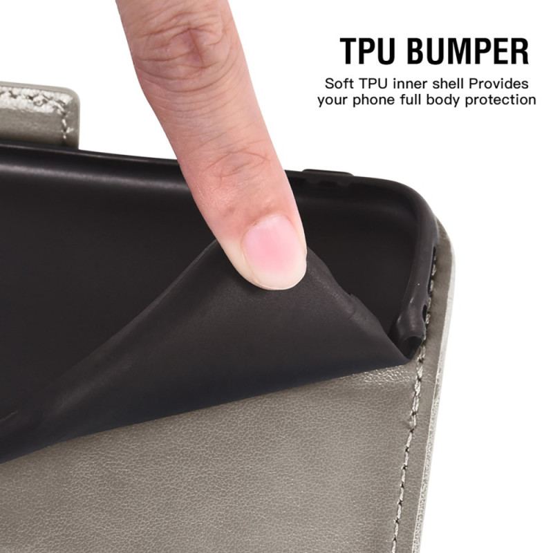 Läderfodral Samsung Galaxy S26 Telefonfodral Mönstrad Pion