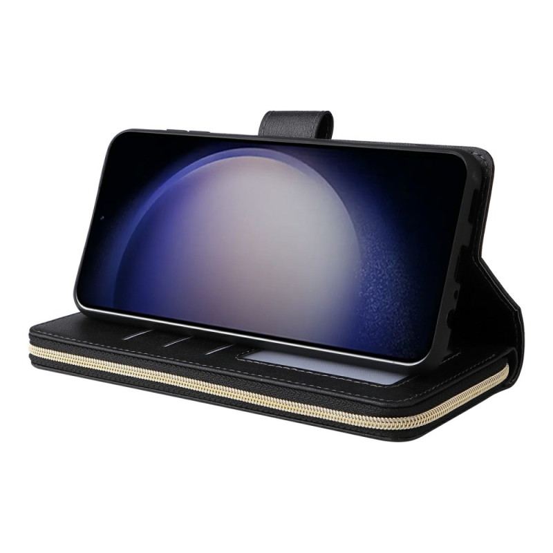 Läderfodral Samsung Galaxy S26 Telefonfodral Plånbok Med Dragkedja