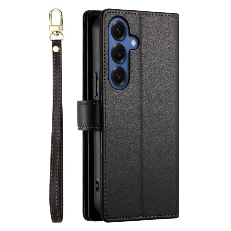 Läderskal Fodral Samsung Galaxy S26 Ficka Med Dragkedja Och Axelremmar