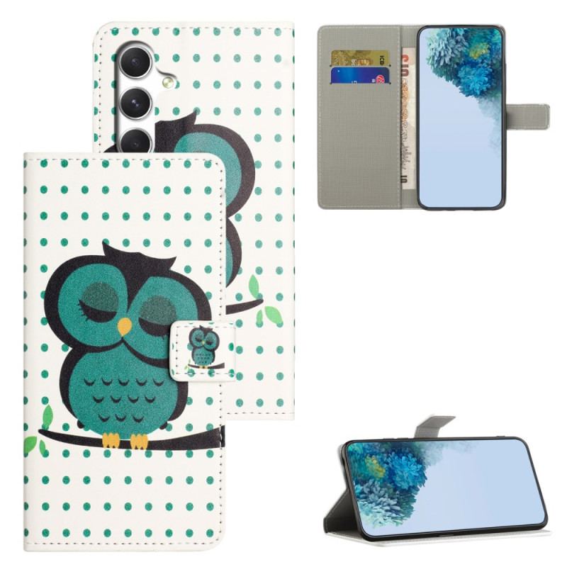 Läderskal Fodral Samsung Galaxy S26 Sovande Uggla