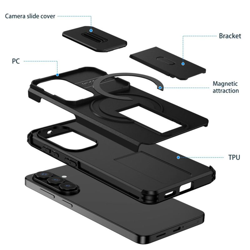 Skal Samsung Galaxy S26 Skjutbart Magnetiskt Stöd Och Kameraskydd