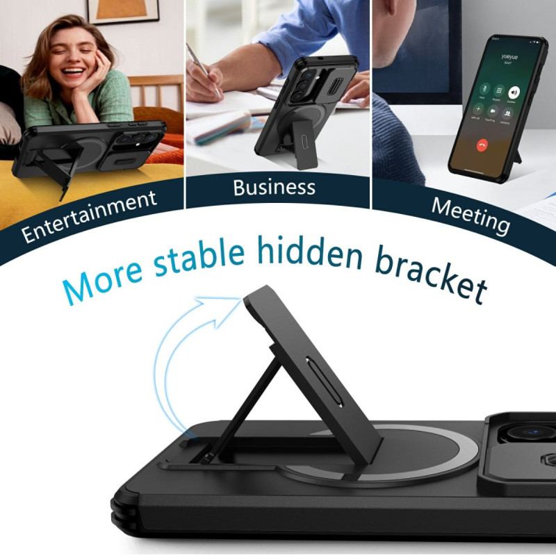 Skal Samsung Galaxy S26 Skjutbart Magnetiskt Stöd Och Kameraskydd