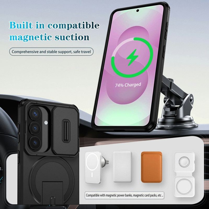 Skal Samsung Galaxy S26 Skjutbart Magnetiskt Stöd Och Kameraskydd