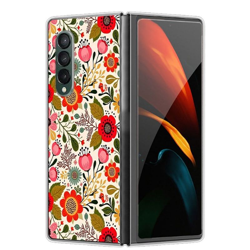 Skal För Samsung Galaxy Z Fold 3 5G Färgglada Blommor