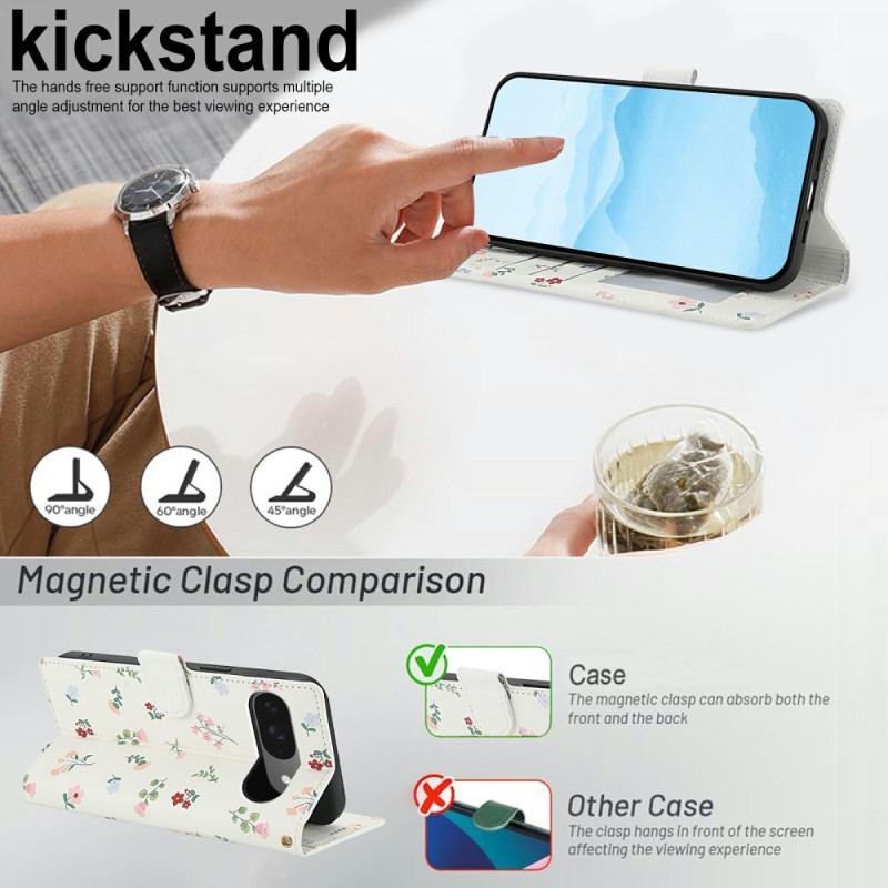 Fodral Google Pixel 10 / 10 Pro Blommig Rem