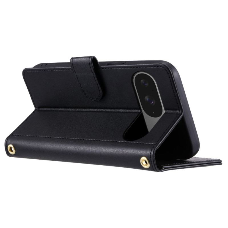 Läderfodral Google Pixel 10 / 10 Pro Telefonfodral Quiltad Med Remmar