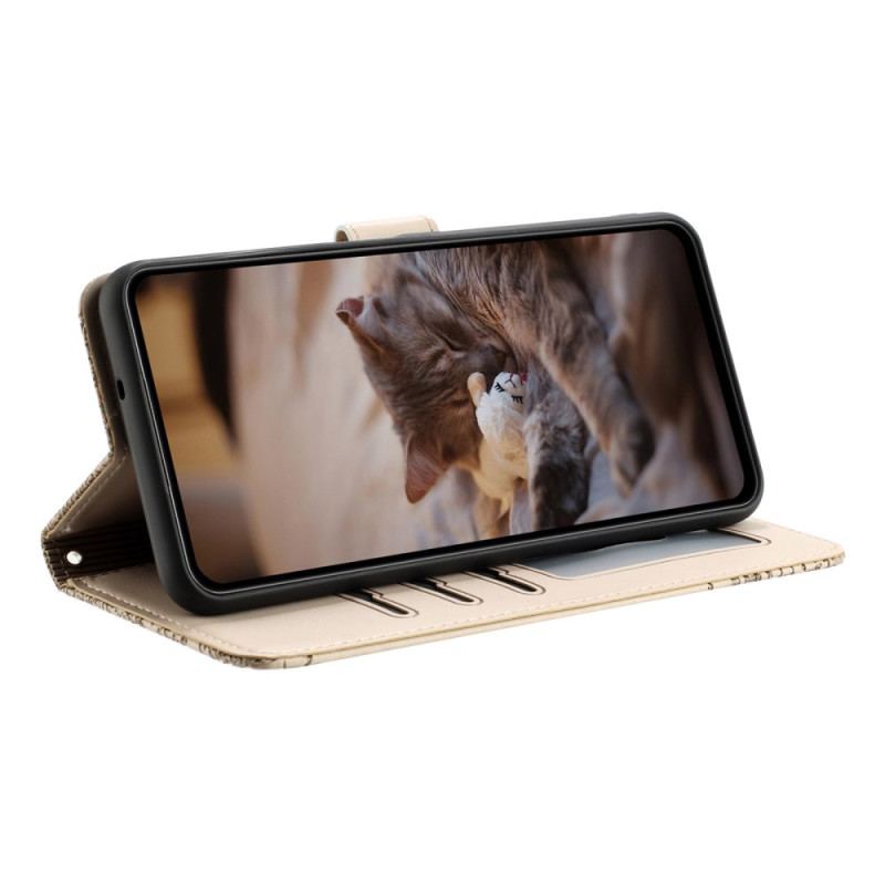 Fodral Xiaomi Redmi Note 14 Pro 5g Kattmönster Med Rem